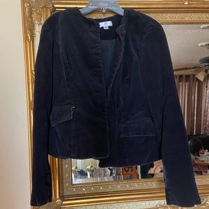 Isaac Mizrahi Black Ribbed Fabric Jacket